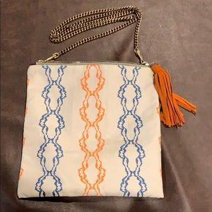 Blue and orange crossbody purse